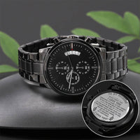 To My Husband - Premium Black Chronograph Watch - Gift Set - SLDDL0038 - Sunshine Letters Co