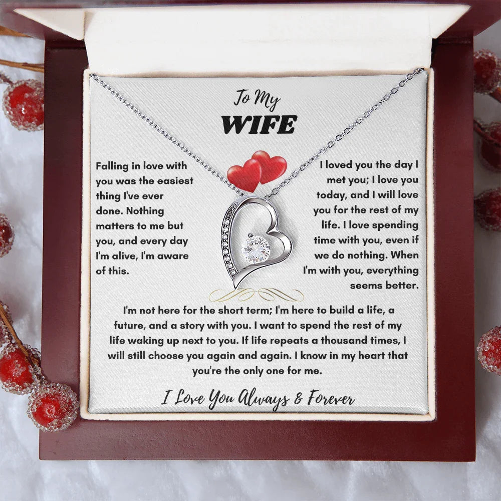 To My Wife - Forever Love Necklace - Gift Set - SLDDL0068 - Sunshine Letters Co