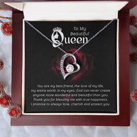 To My Beautiful Queen - Forever Love Necklace - Magnificent Gift Set - SLDDL0075 - Sunshine Letters Co