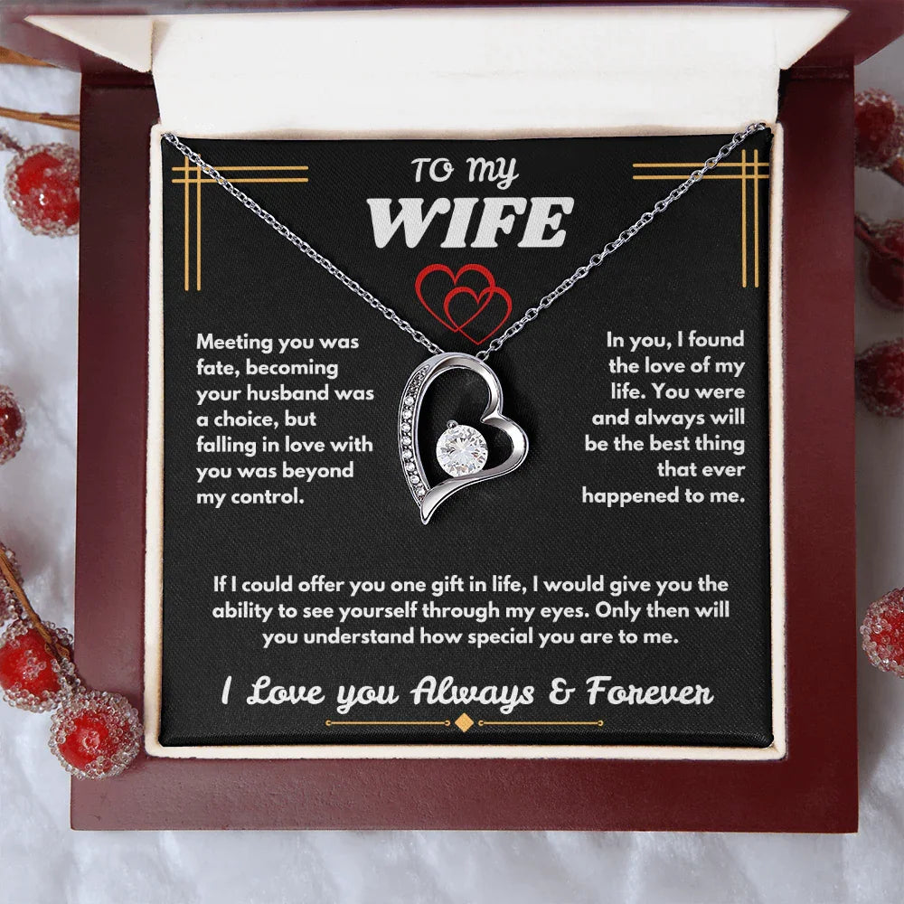 To My Wife - I Love You Always & Forever - Forever Love Necklace - Gift Set - SLDDL0063 - Sunshine Letters Co