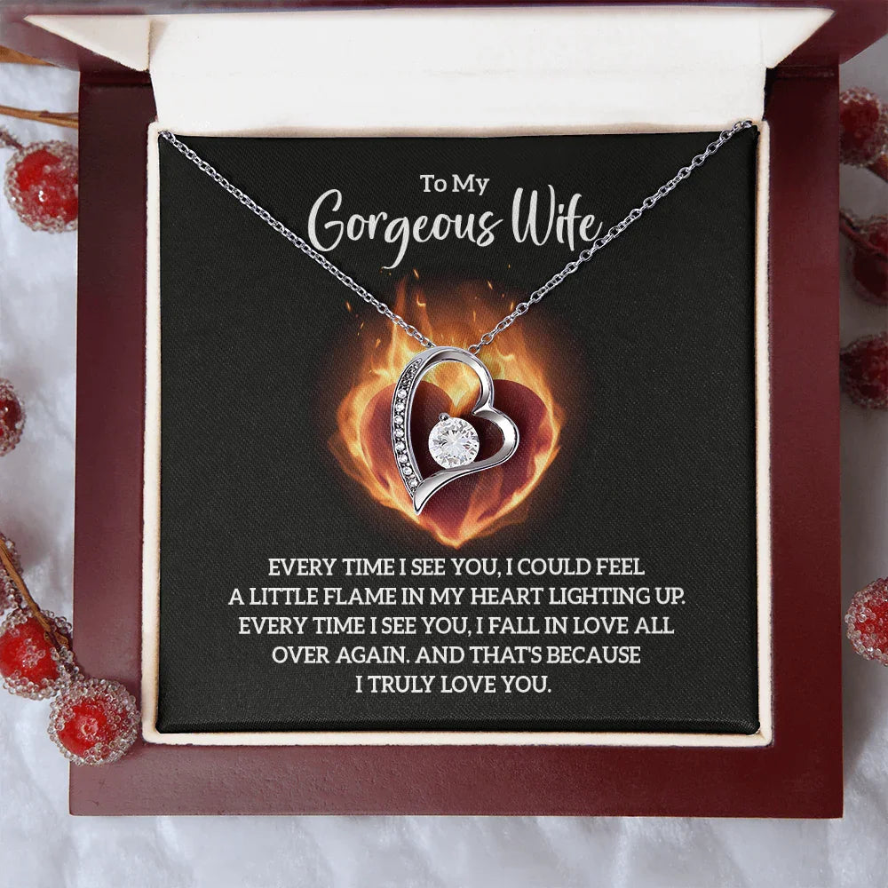 To My Gorgeous Wife - Forever Love Necklace - Magnificent Gift Set - SLDDL0072 - Sunshine Letters Co