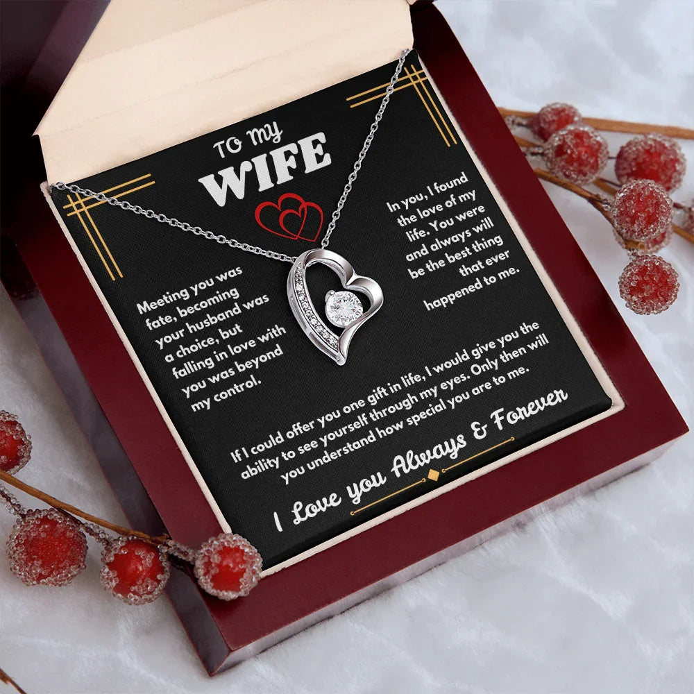 To My Wife - I Love You Always & Forever - Forever Love Necklace - Gift Set - SLDDL0063 - Sunshine Letters Co