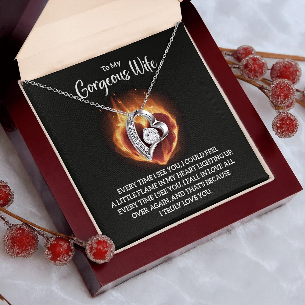 To My Gorgeous Wife - Forever Love Necklace - Magnificent Gift Set - SLDDL0072 - Sunshine Letters Co