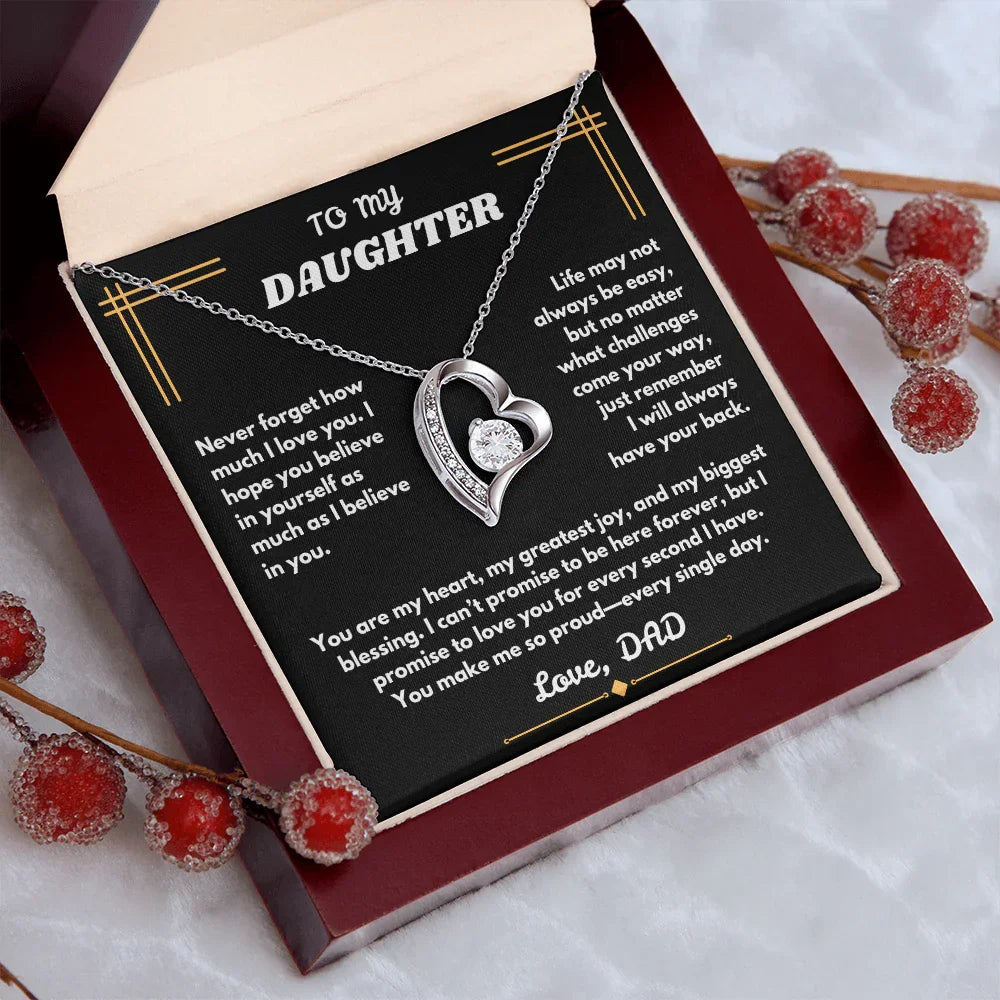 To My Daughter - Forever Love Necklace - Gift Set - SLDDL0094 - Sunshine Letters Co