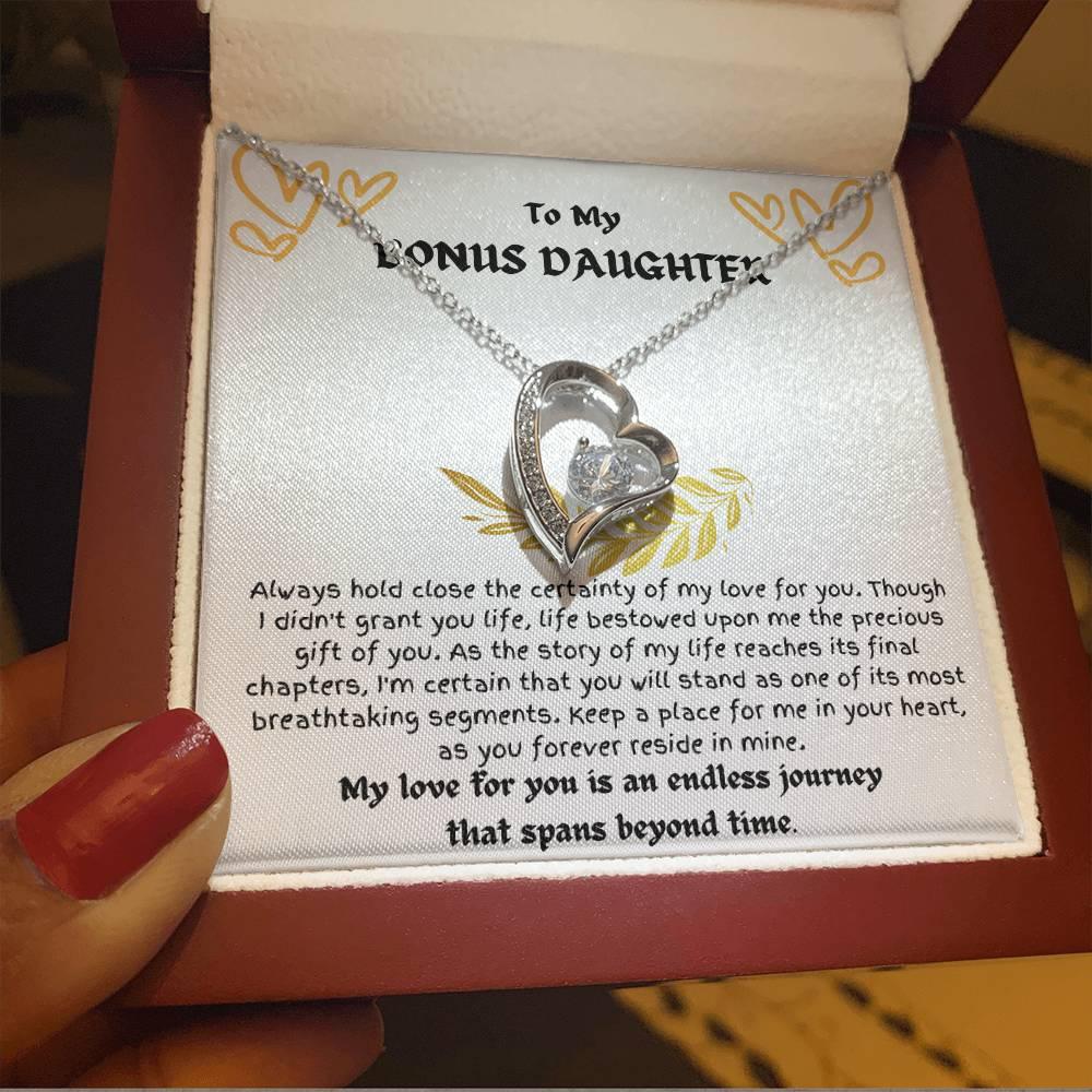 To My Bonus Daughter - Forever Love Necklace - Gift Set - SLDDL0021 - Sunshine Letters Co
