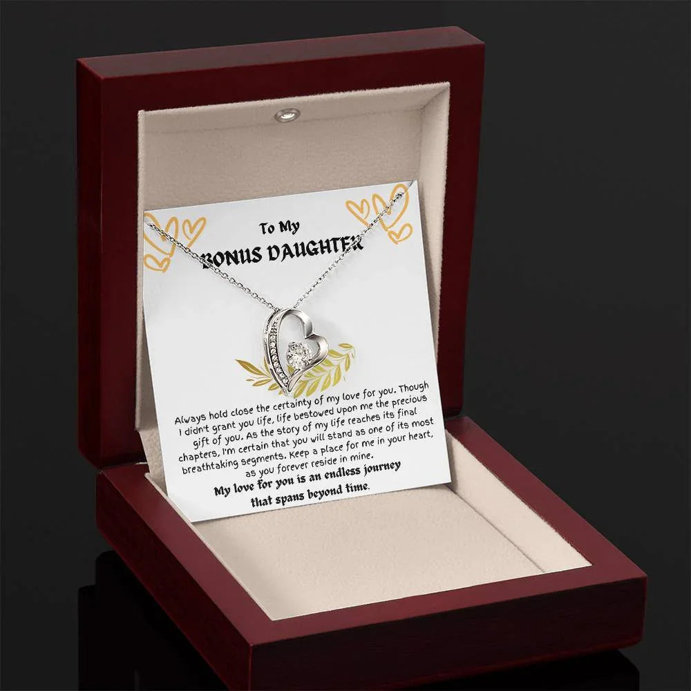 To My Bonus Daughter - Forever Love Necklace - Gift Set - SLDDL0021 - Sunshine Letters Co