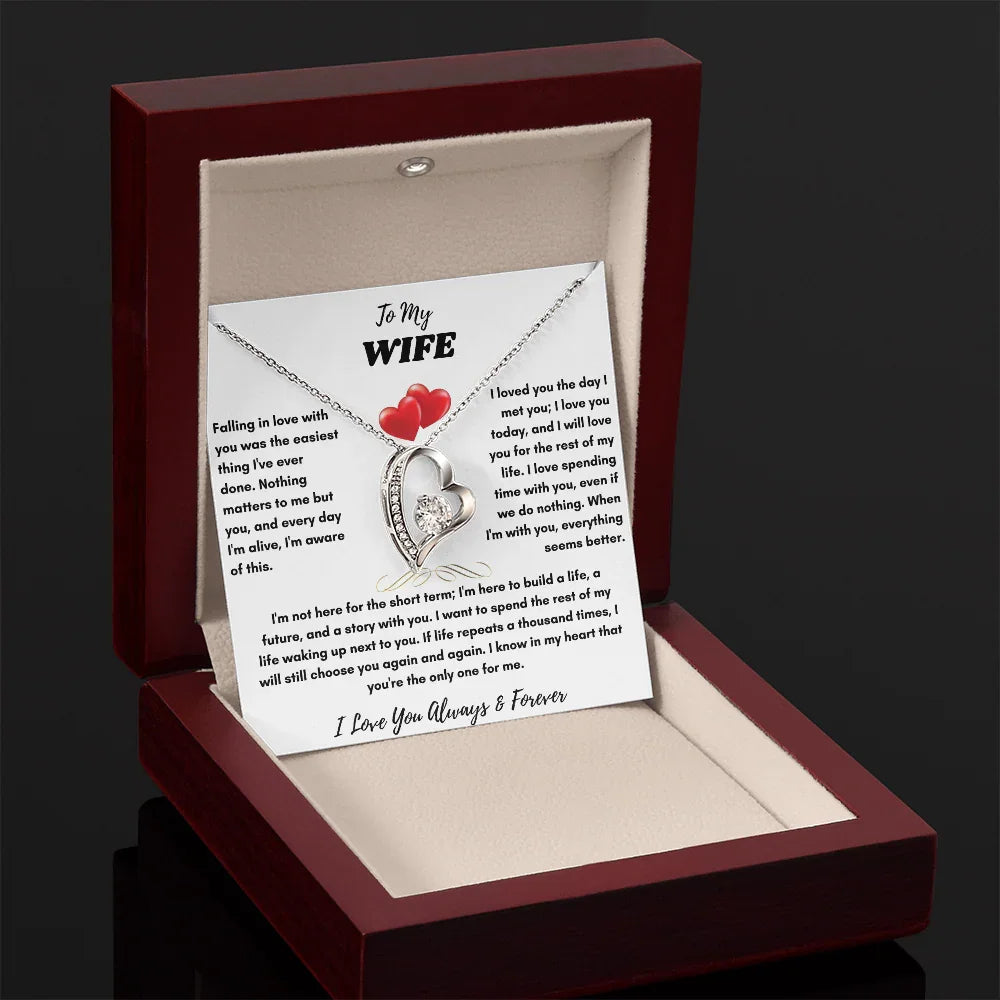 To My Wife - Forever Love Necklace - Gift Set - SLDDL0068 - Sunshine Letters Co