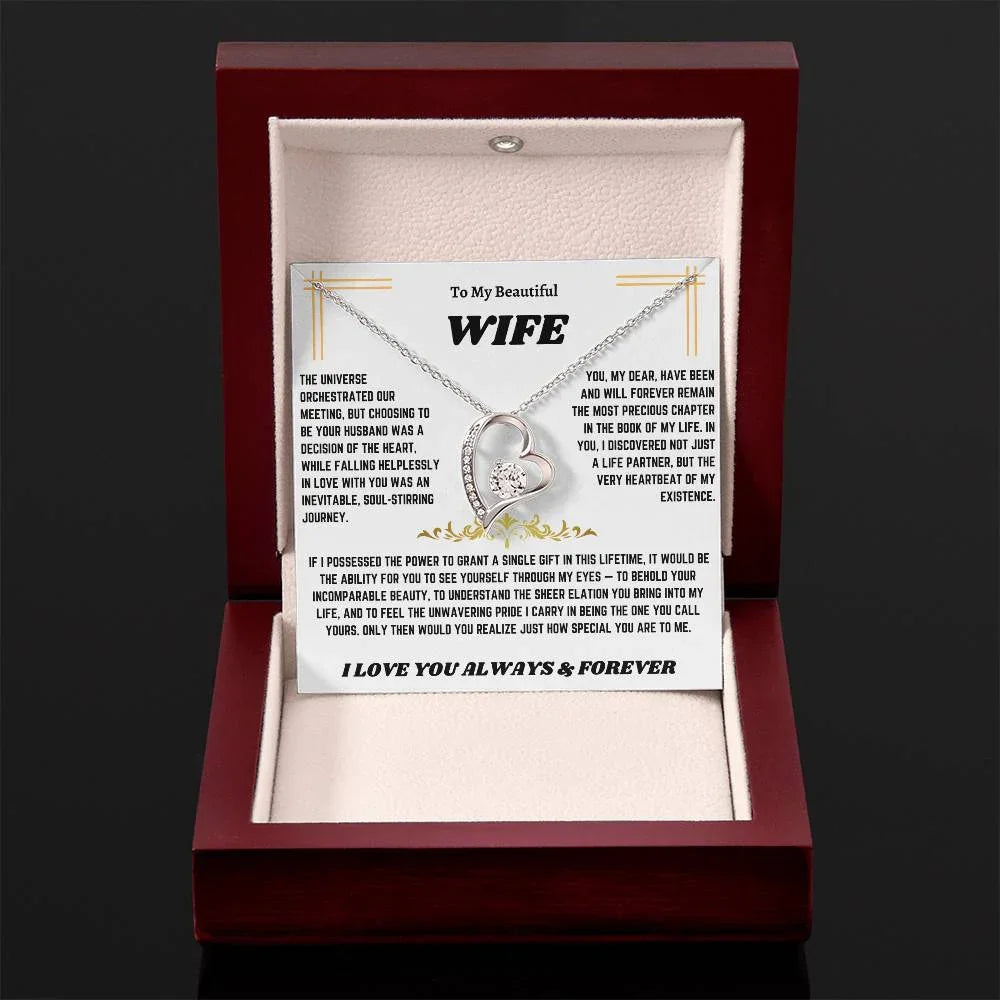 To My Beautiful Wife - Forever Love Necklace Gift Set - SLDDL0017 - Sunshine Letters Co