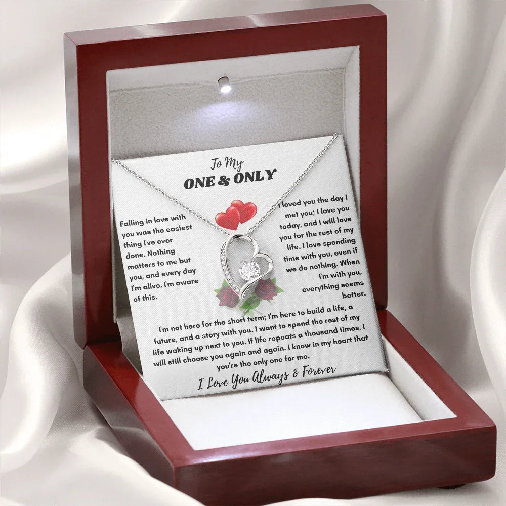 To My One & Only - Forever Love Necklace - Elegant Gift Set - SLDDL0069 - Sunshine Letters Co