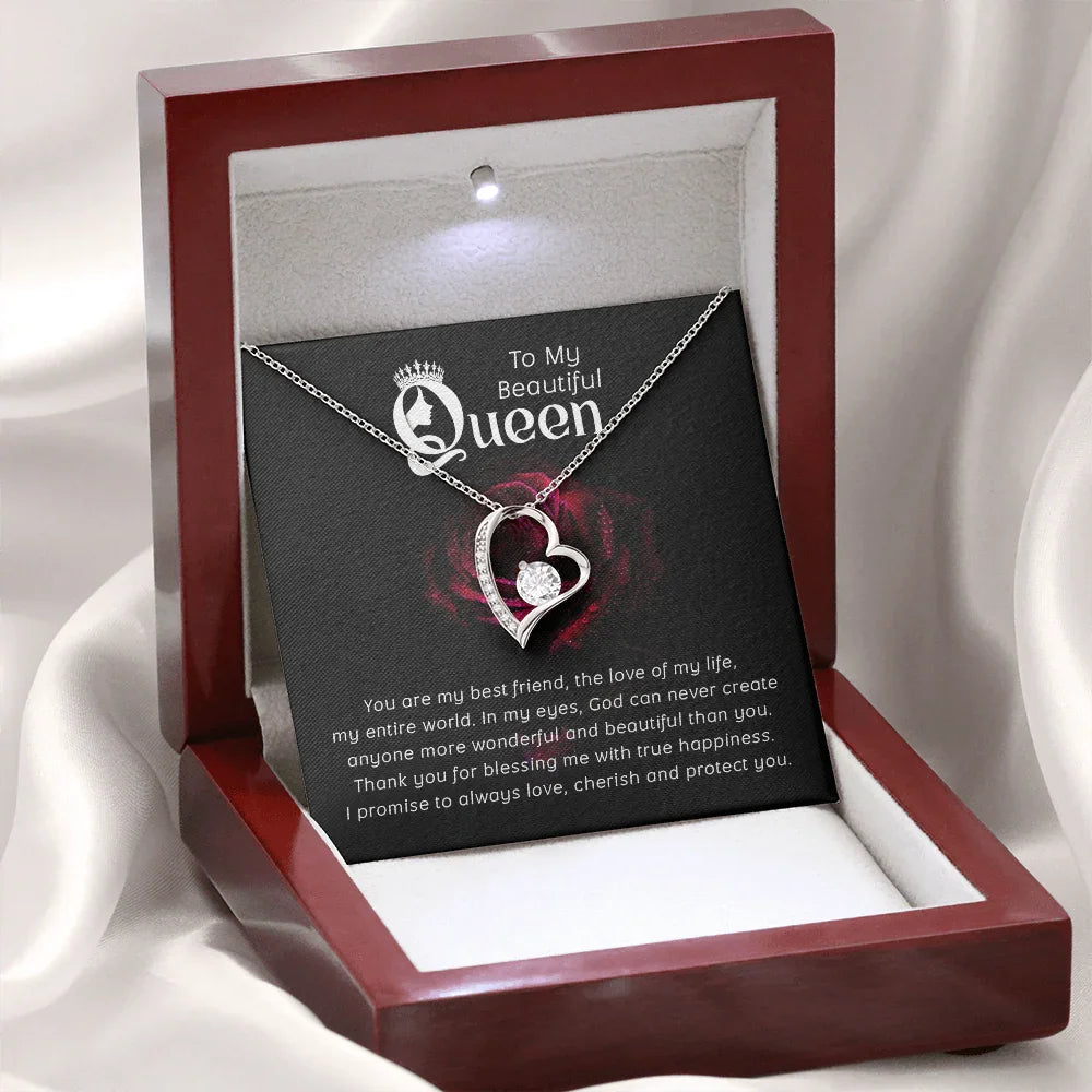 To My Beautiful Queen - Forever Love Necklace - Magnificent Gift Set - SLDDL0075 - Sunshine Letters Co