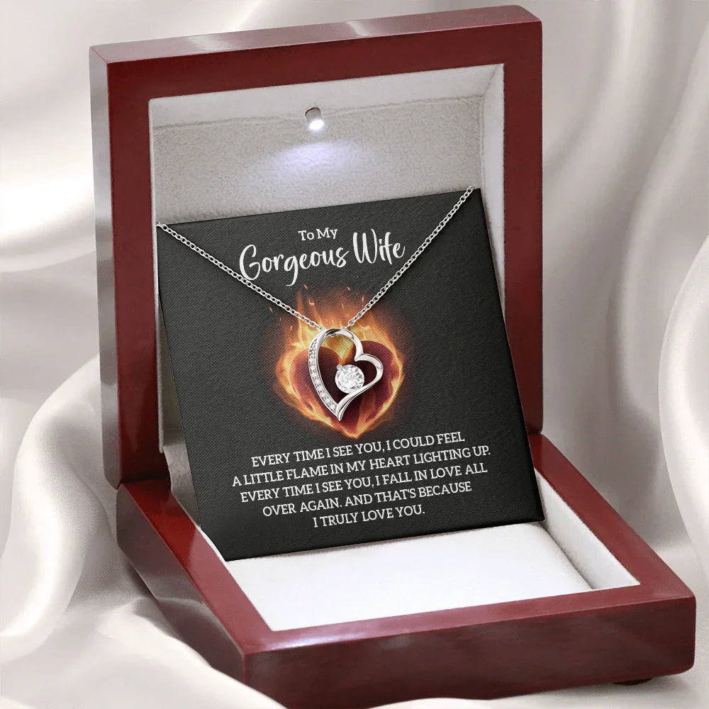 To My Gorgeous Wife - Forever Love Necklace - Magnificent Gift Set - SLDDL0072 - Sunshine Letters Co