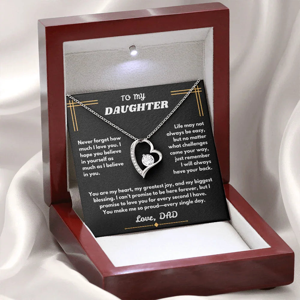To My Daughter - Forever Love Necklace - Gift Set - SLDDL0094 - Sunshine Letters Co