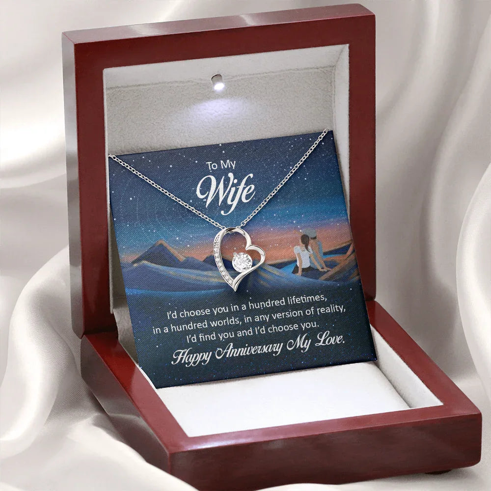 To My Wife - Forever Love Necklace - Anniversary Gift Set - SLDDL0070 - Sunshine Letters Co