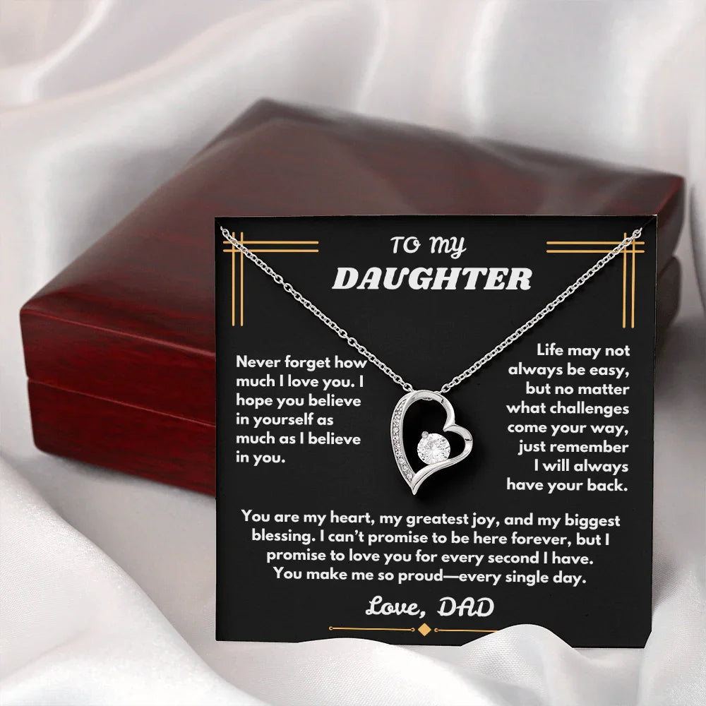To My Daughter - Forever Love Necklace - Gift Set - SLDDL0094 - Sunshine Letters Co