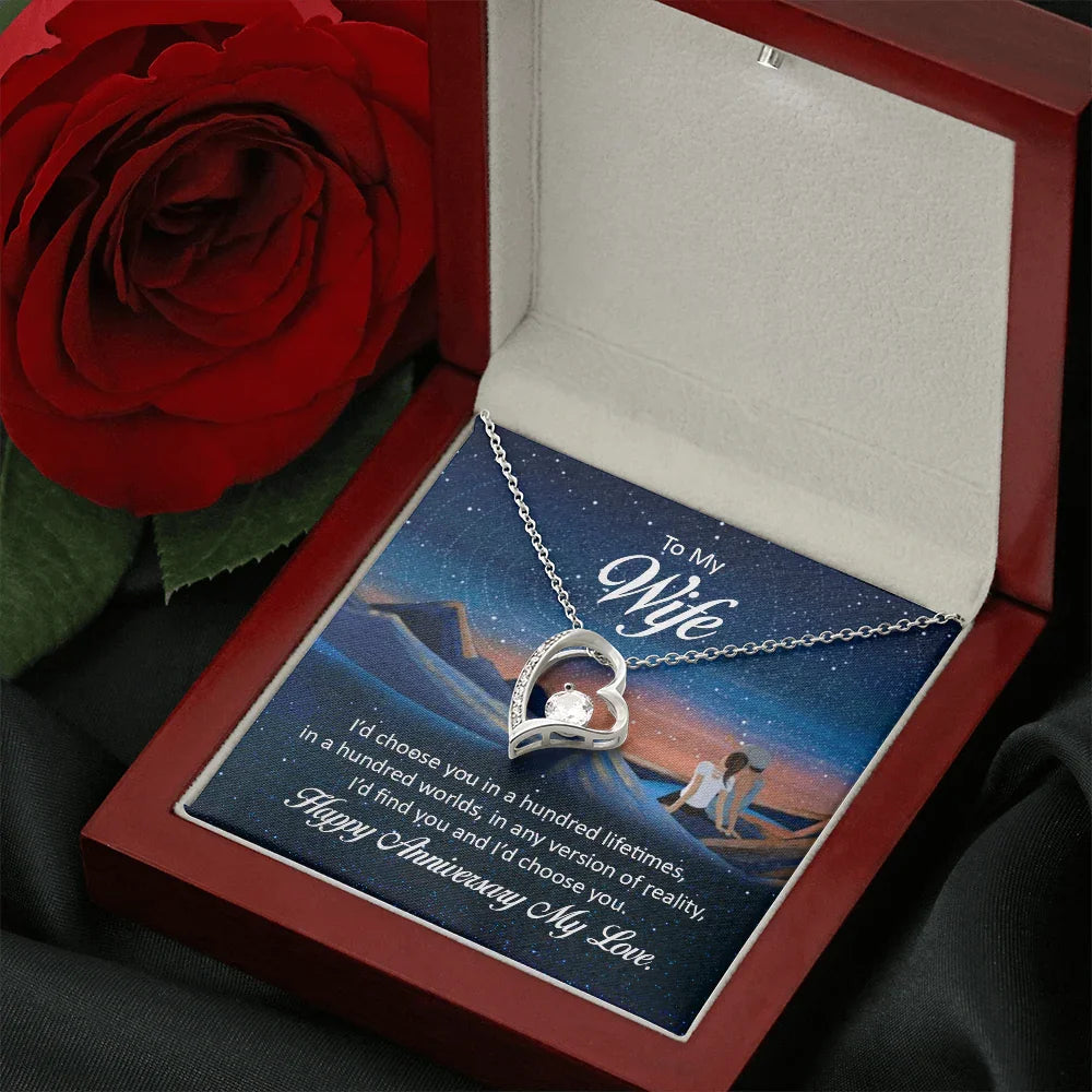To My Wife - Forever Love Necklace - Anniversary Gift Set - SLDDL0070 - Sunshine Letters Co
