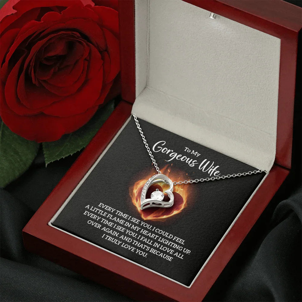 To My Gorgeous Wife - Forever Love Necklace - Magnificent Gift Set - SLDDL0072 - Sunshine Letters Co