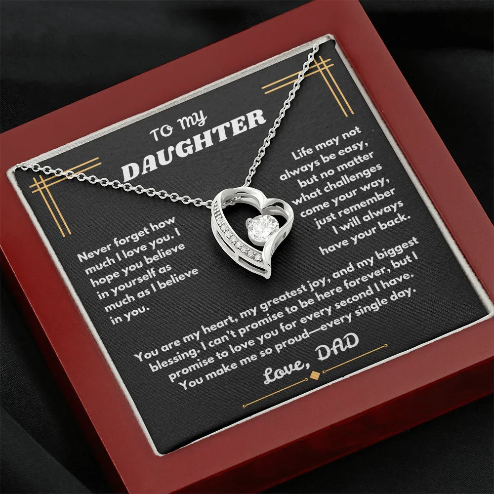 To My Daughter - Forever Love Necklace - Gift Set - SLDDL0094 - Sunshine Letters Co