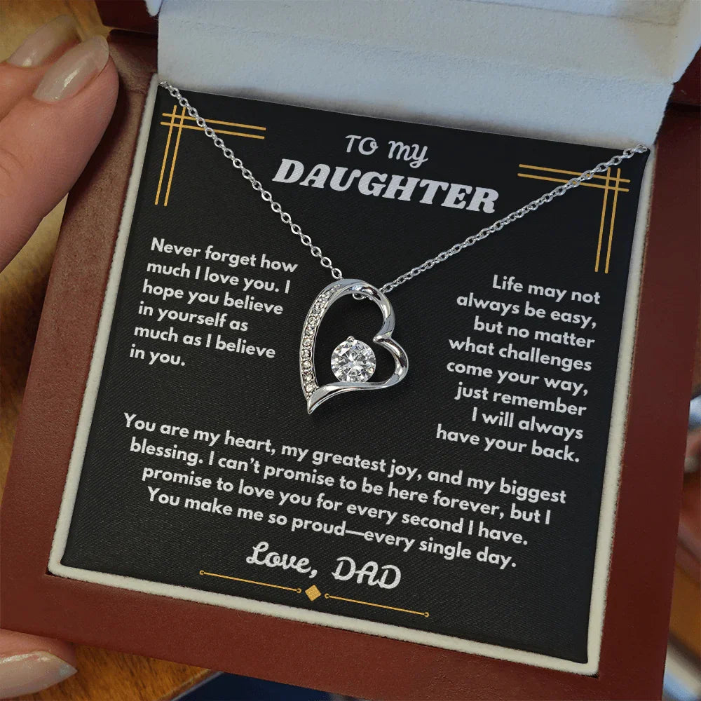 To My Daughter - Forever Love Necklace - Gift Set - SLDDL0094 - Sunshine Letters Co