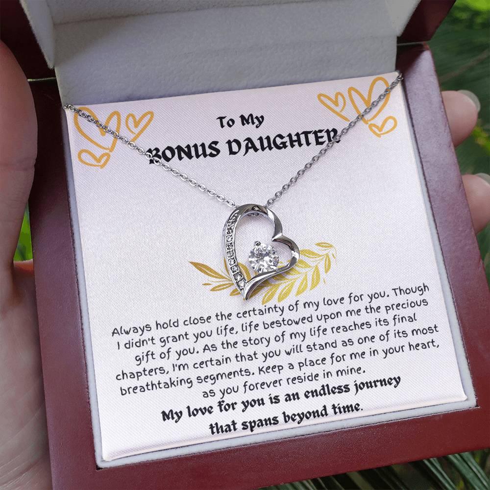 To My Bonus Daughter - Forever Love Necklace - Gift Set - SLDDL0021 - Sunshine Letters Co