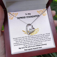 To My Bonus Daughter - Forever Love Necklace - Gift Set - SLDDL0021 - Sunshine Letters Co