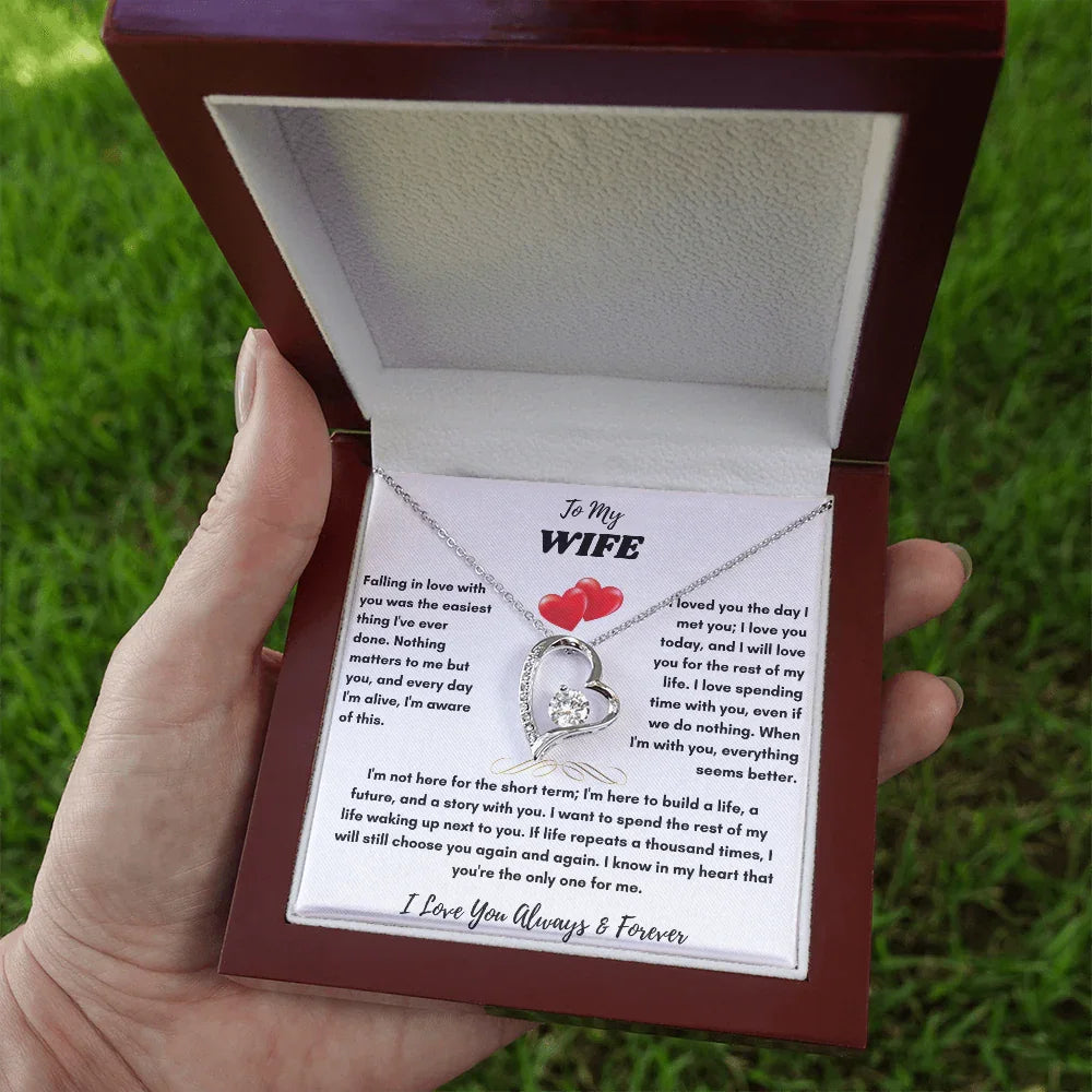 To My Wife - Forever Love Necklace - Gift Set - SLDDL0068 - Sunshine Letters Co