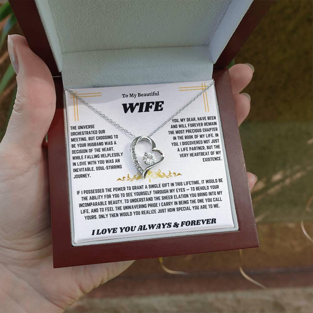 To My Beautiful Wife - Forever Love Necklace Gift Set - SLDDL0017 - Sunshine Letters Co