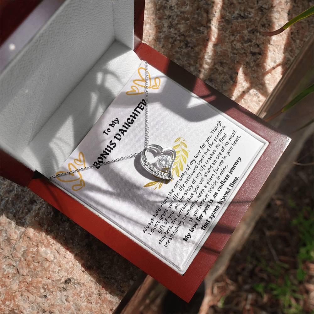 To My Bonus Daughter - Forever Love Necklace - Gift Set - SLDDL0021 - Sunshine Letters Co