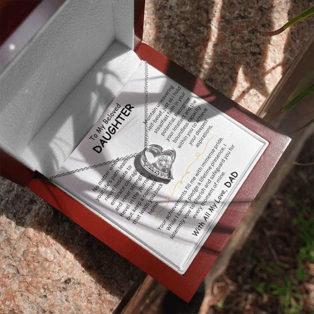 To My Beloved Daughter - Forever Love Necklace Gift Set - SLDDL0006 - Sunshine Letters Co