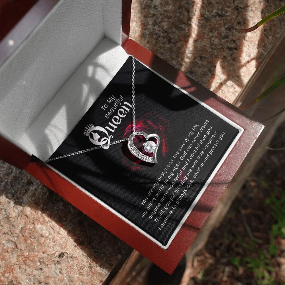 To My Beautiful Queen - Forever Love Necklace - Magnificent Gift Set - SLDDL0075 - Sunshine Letters Co