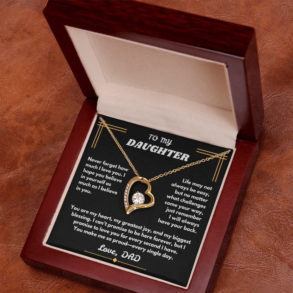 To My Daughter - Forever Love Necklace - Gift Set - SLDDL0096 - Sunshine Letters Co