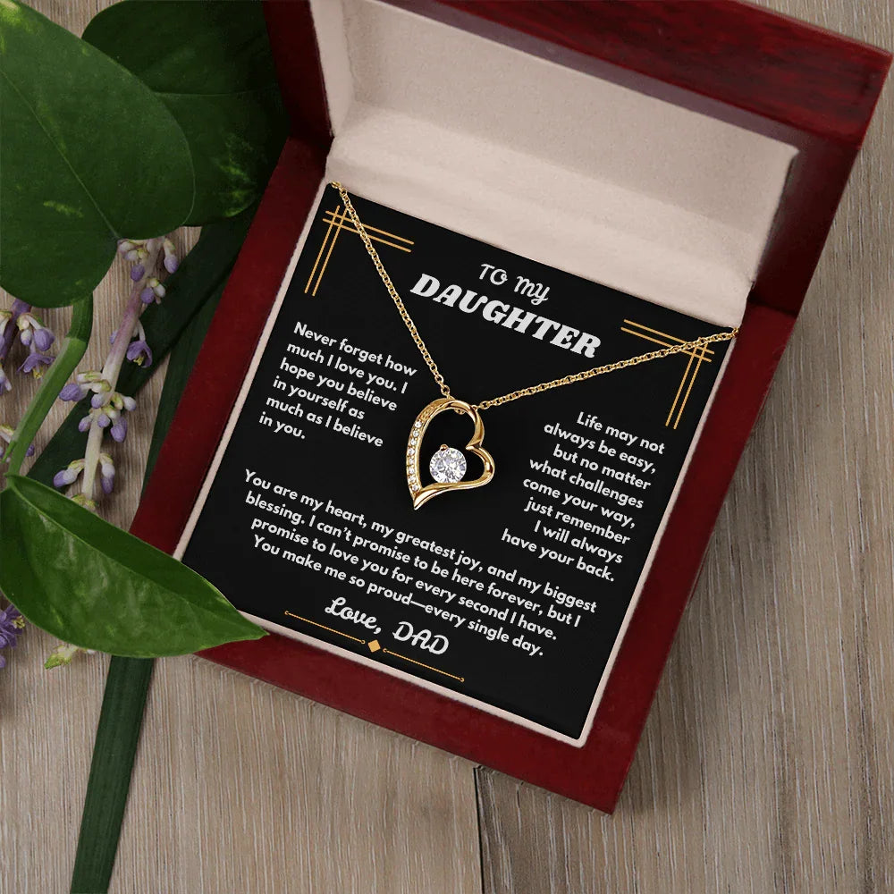To My Daughter - Forever Love Necklace - Gift Set - SLDDL0096 - Sunshine Letters Co