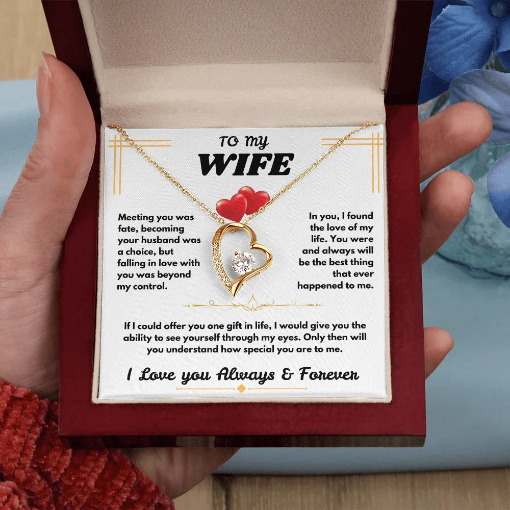 To My Wife - I Love You Always & Forever - Forever Love Necklace - Gift Set - SLDDL0062 - Sunshine Letters Co