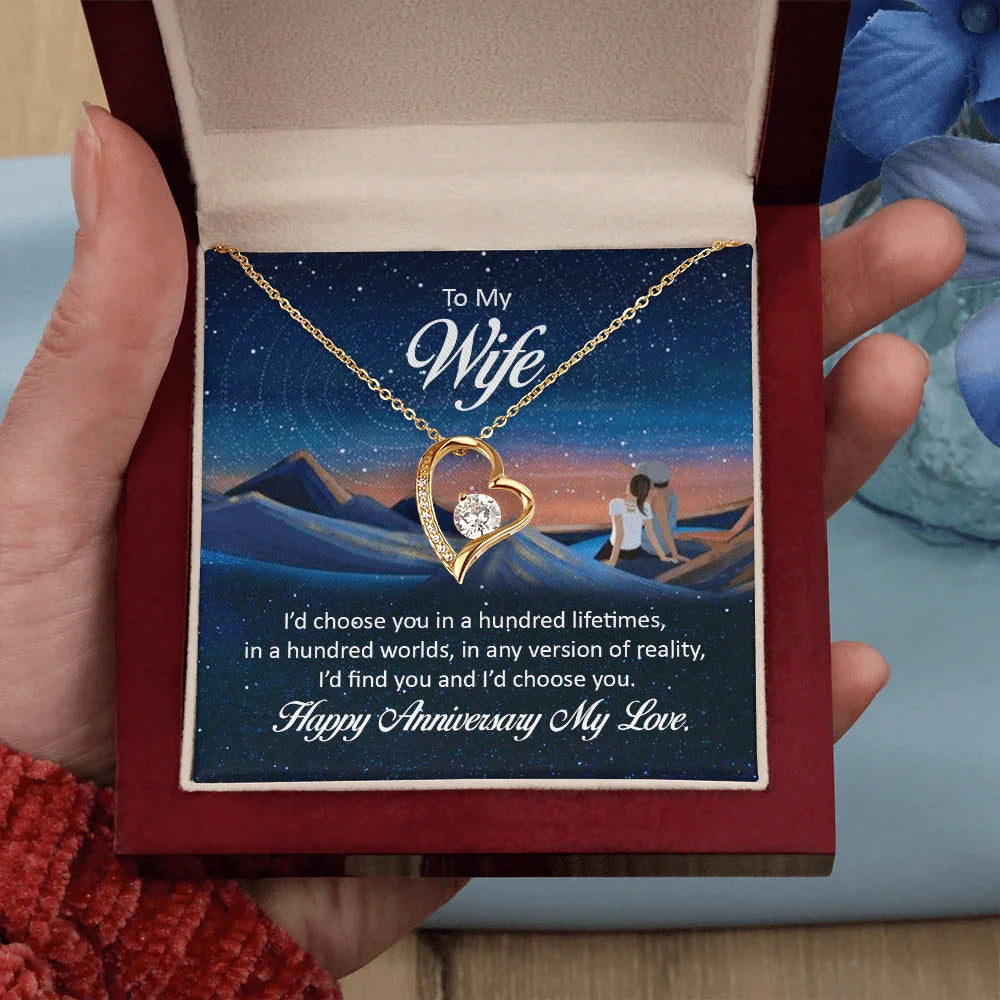 To My Wife - Forever Love Necklace - Anniversary Gift Set - SLDDL0070 - Sunshine Letters Co