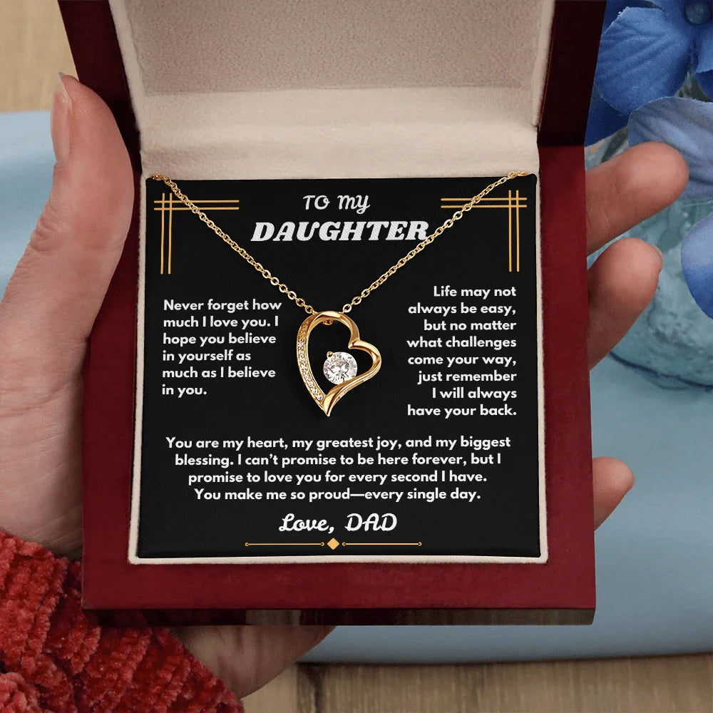 To My Daughter - Forever Love Necklace - Gift Set - SLDDL0096 - Sunshine Letters Co