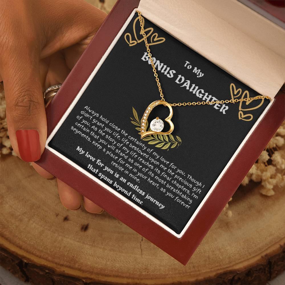 To My Bonus Daughter - Forever Love Necklace - Gift Set - SLDDL0022 - Sunshine Letters Co
