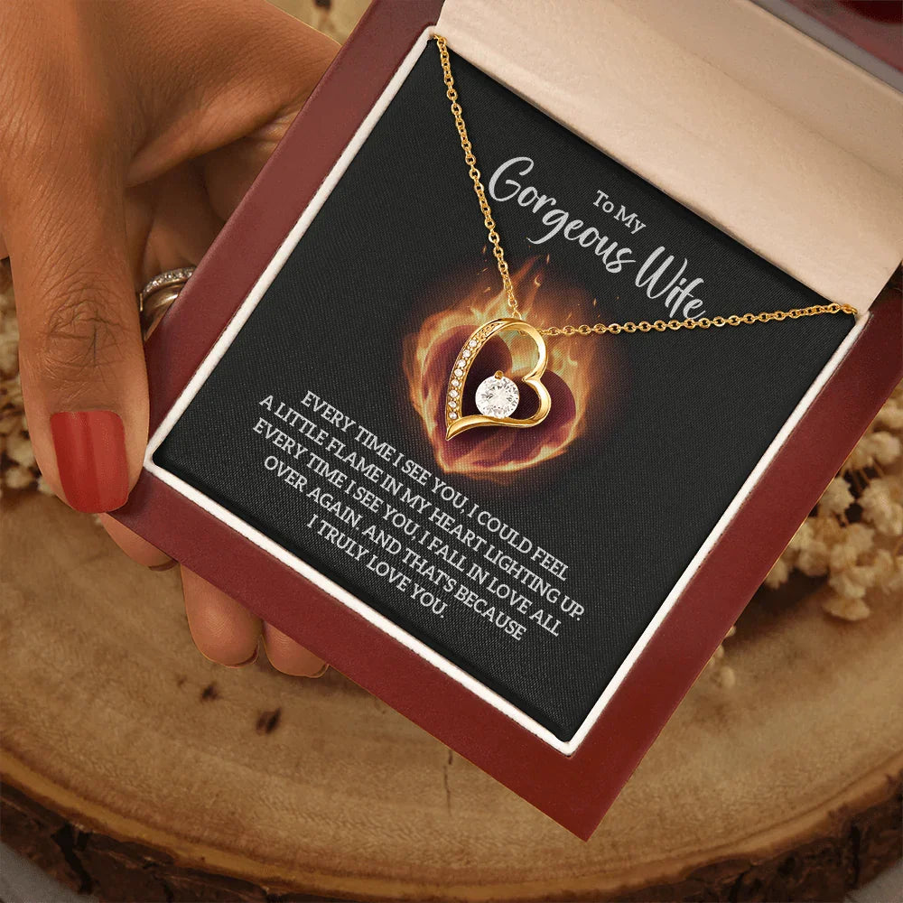 To My Gorgeous Wife - Forever Love Necklace - Magnificent Gift Set - SLDDL0072 - Sunshine Letters Co