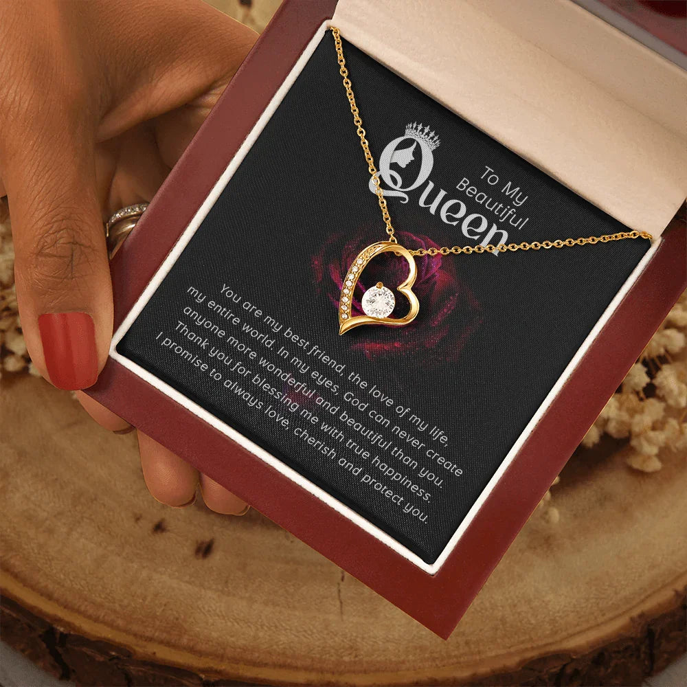 To My Beautiful Queen - Forever Love Necklace - Magnificent Gift Set - SLDDL0075 - Sunshine Letters Co