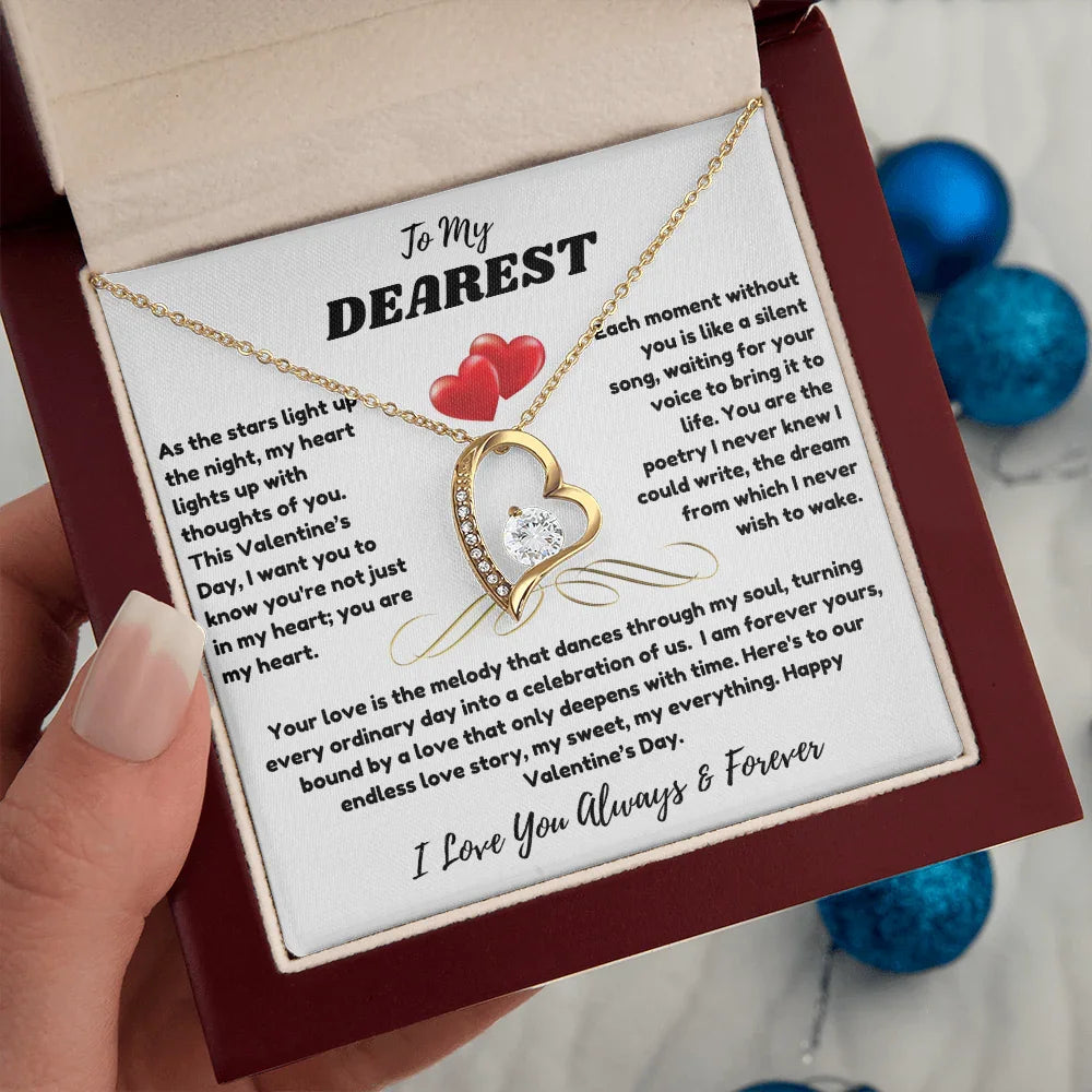To My Dearest - Forever Love Necklace - Valentine's Day Gift Set - SLDDL0067 - Sunshine Letters Co