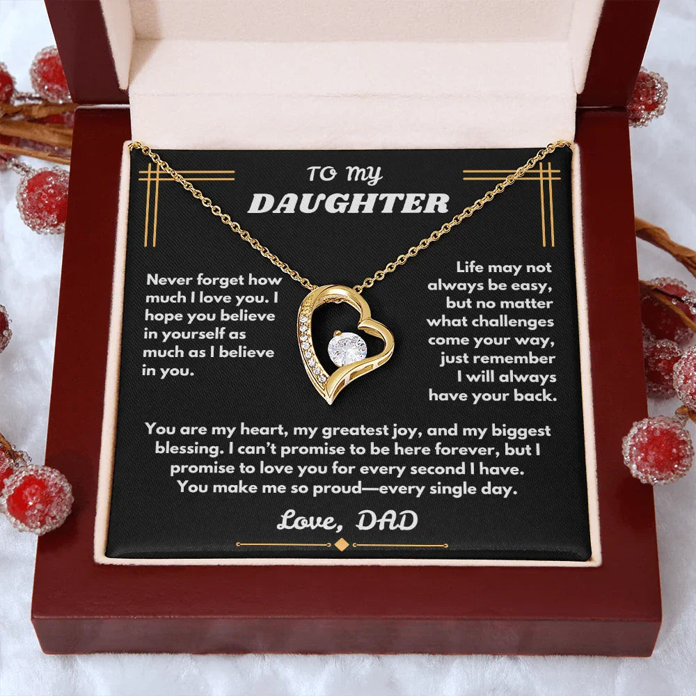 To My Daughter - Forever Love Necklace - Gift Set - SLDDL0096 - Sunshine Letters Co