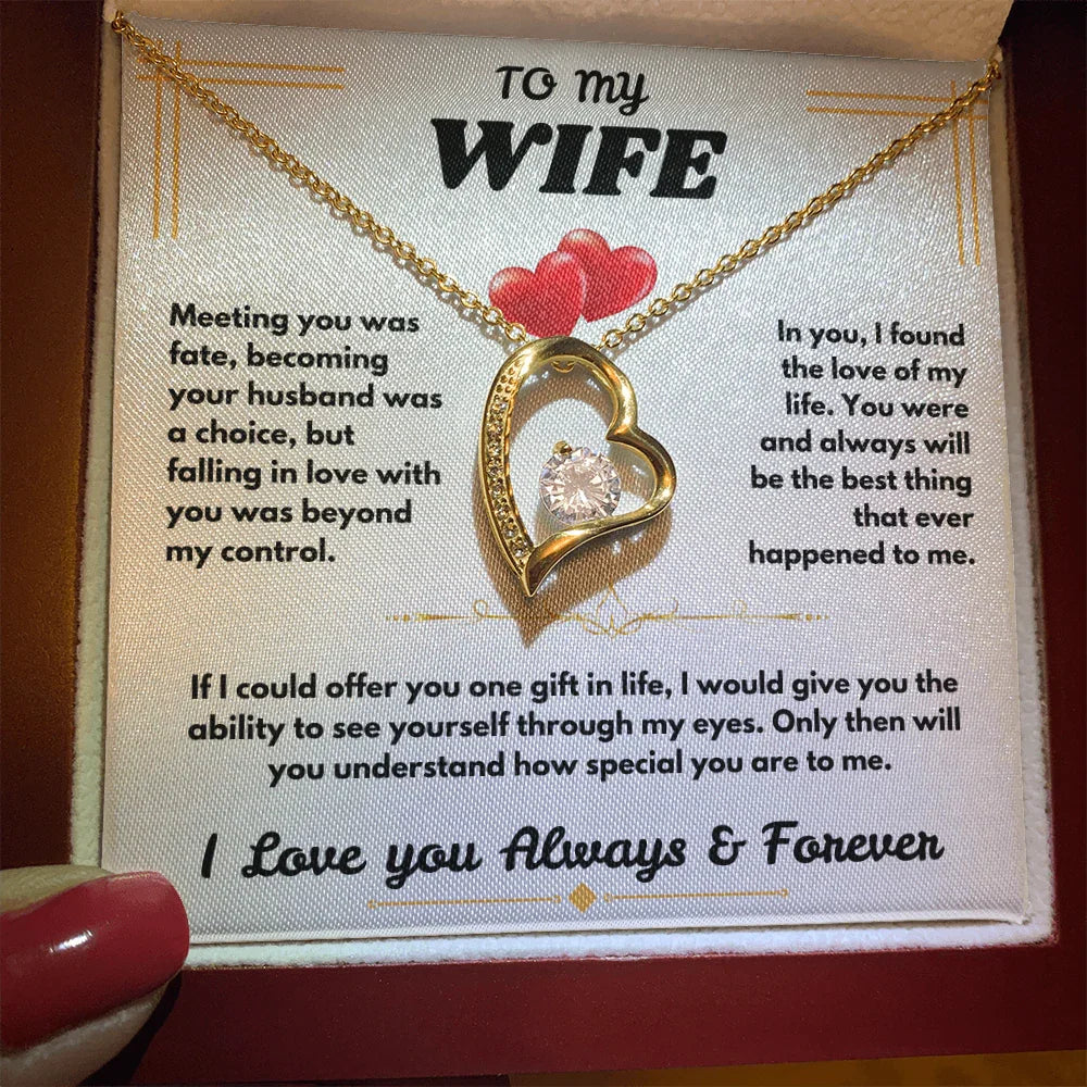 To My Wife - I Love You Always & Forever - Forever Love Necklace - Gift Set - SLDDL0062 - Sunshine Letters Co