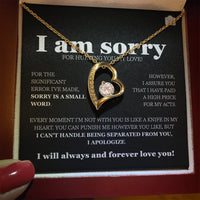 I am sorry - Forever Love Necklace - Gift Set - SLDDL0116 - Sunshine Letters Co