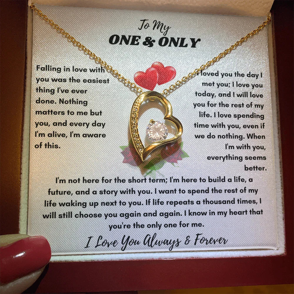 To My One & Only - Forever Love Necklace - Elegant Gift Set - SLDDL0069 - Sunshine Letters Co