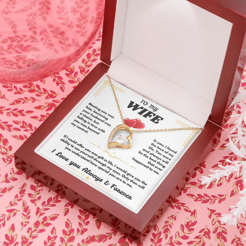To My Wife - I Love You Always & Forever - Forever Love Necklace - Gift Set - SLDDL0062 - Sunshine Letters Co