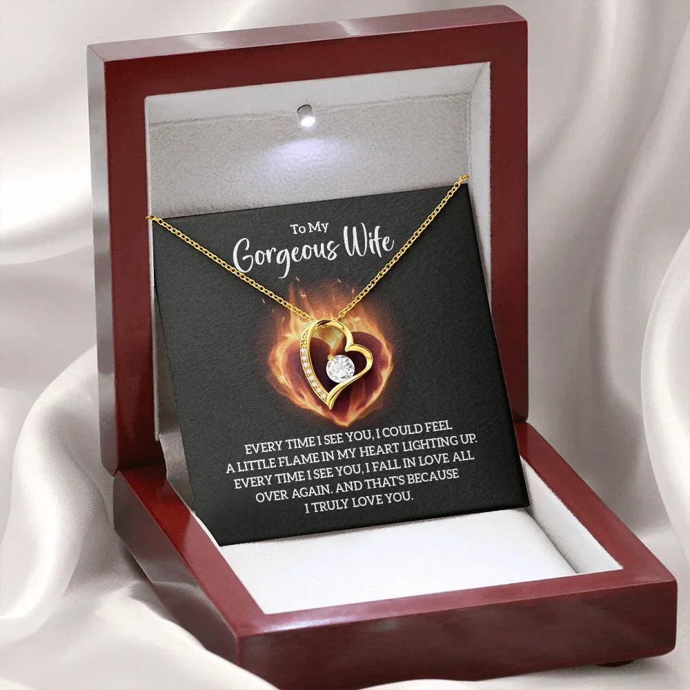 To My Gorgeous Wife - Forever Love Necklace - Magnificent Gift Set - SLDDL0072 - Sunshine Letters Co