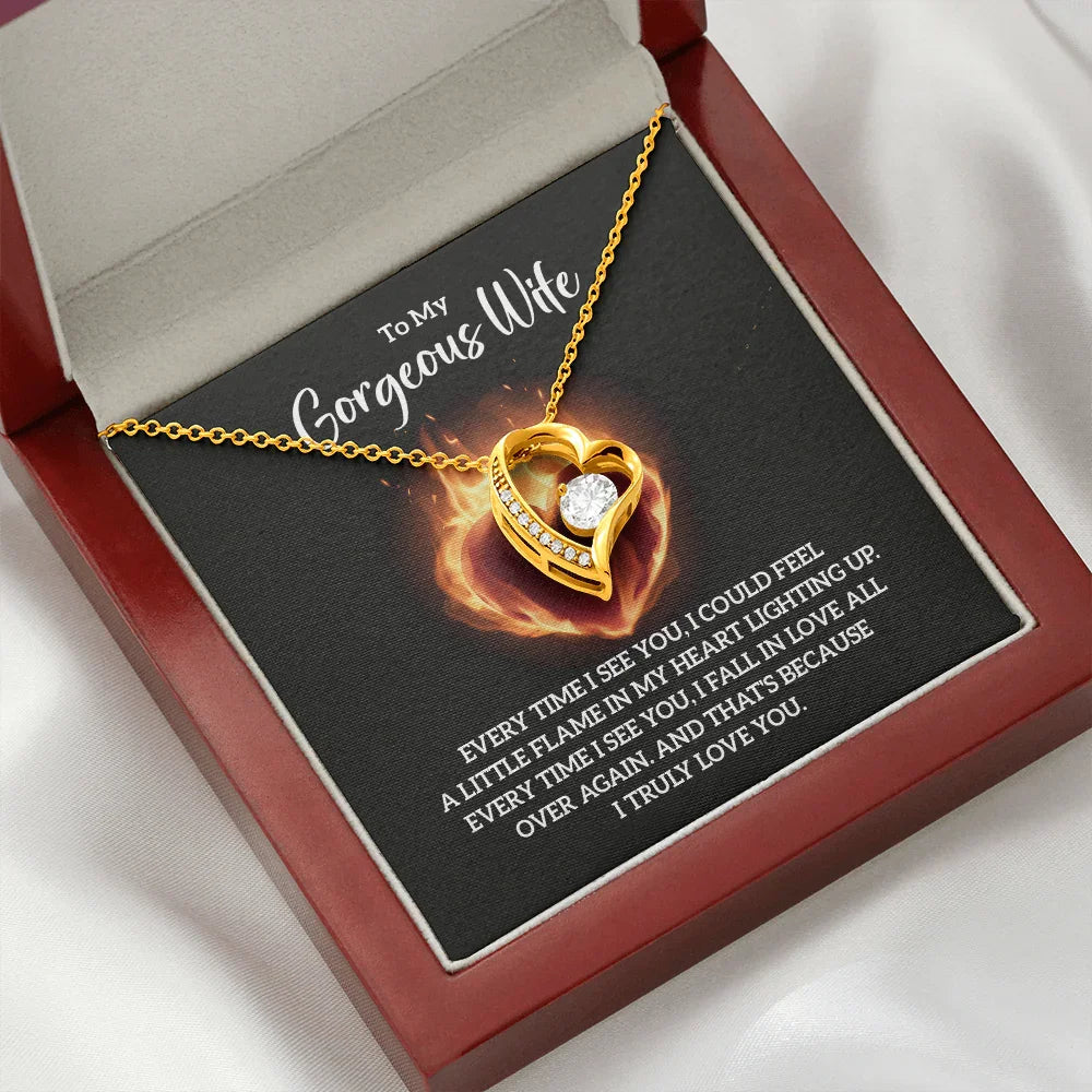 To My Gorgeous Wife - Forever Love Necklace - Magnificent Gift Set - SLDDL0072 - Sunshine Letters Co