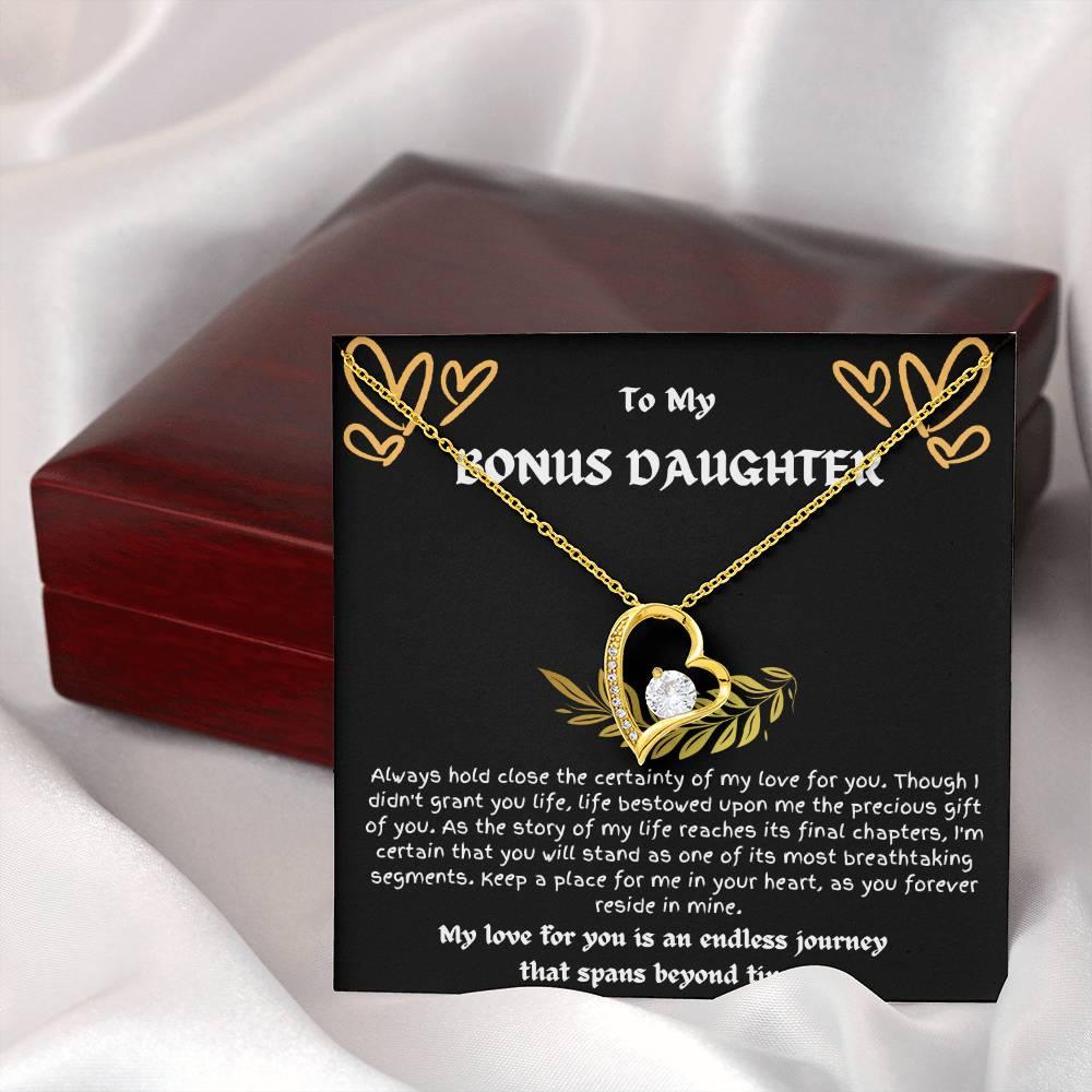 To My Bonus Daughter - Forever Love Necklace - Gift Set - SLDDL0022 - Sunshine Letters Co