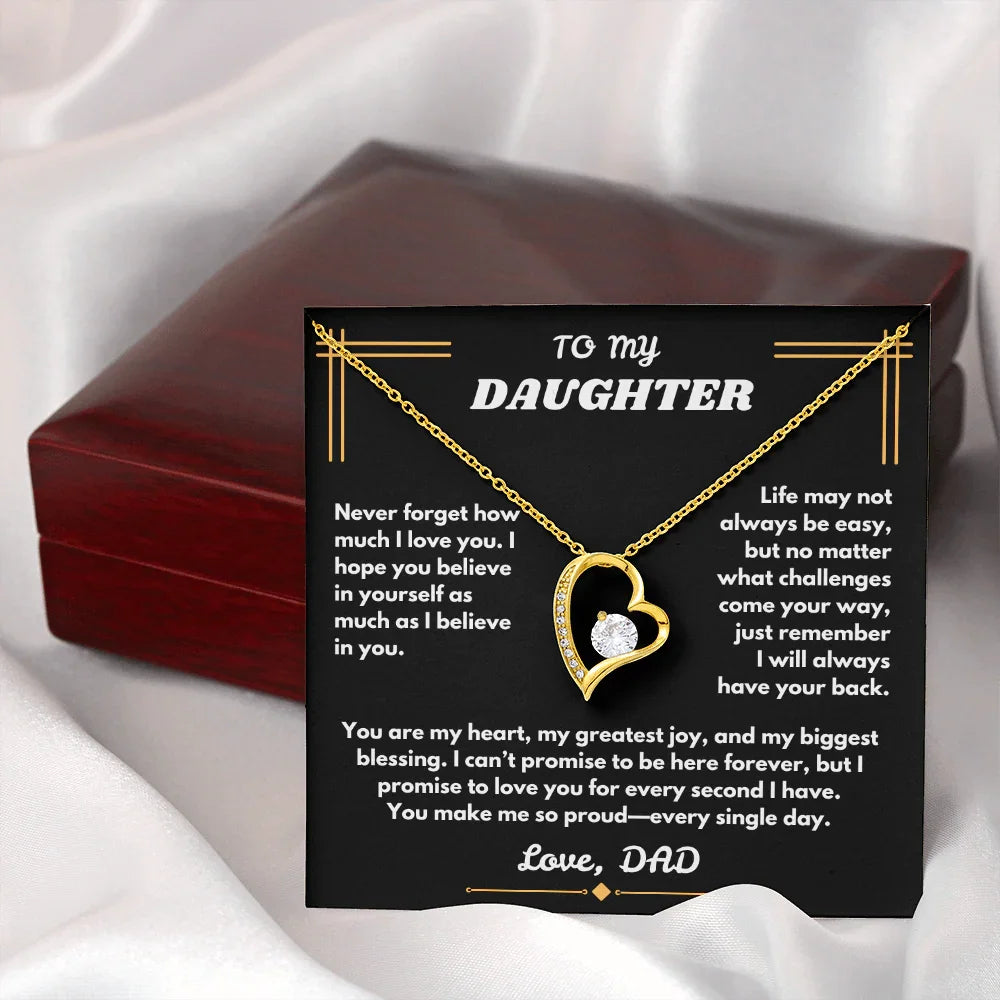 To My Daughter - Forever Love Necklace - Gift Set - SLDDL0096 - Sunshine Letters Co