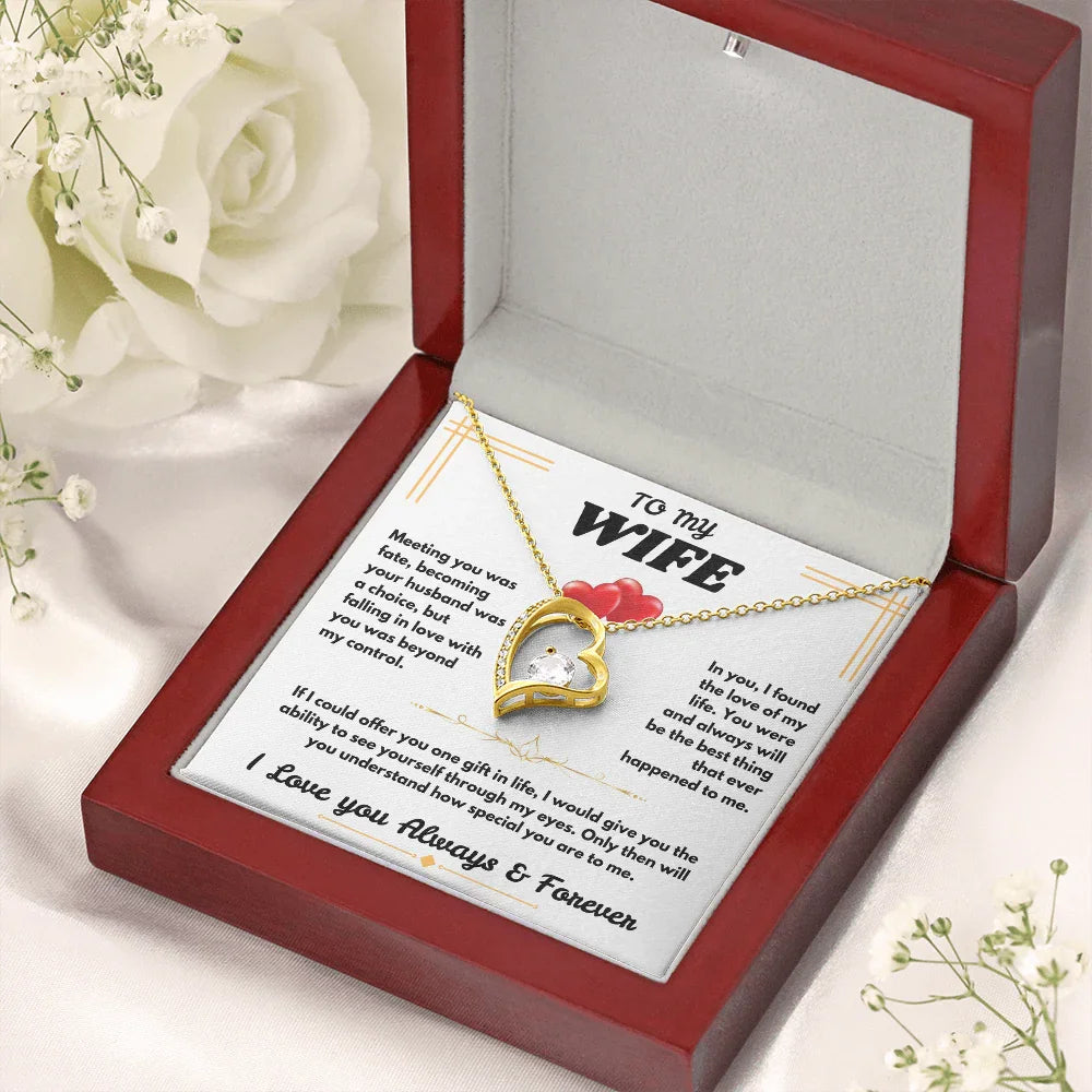 To My Wife - I Love You Always & Forever - Forever Love Necklace - Gift Set - SLDDL0062 - Sunshine Letters Co