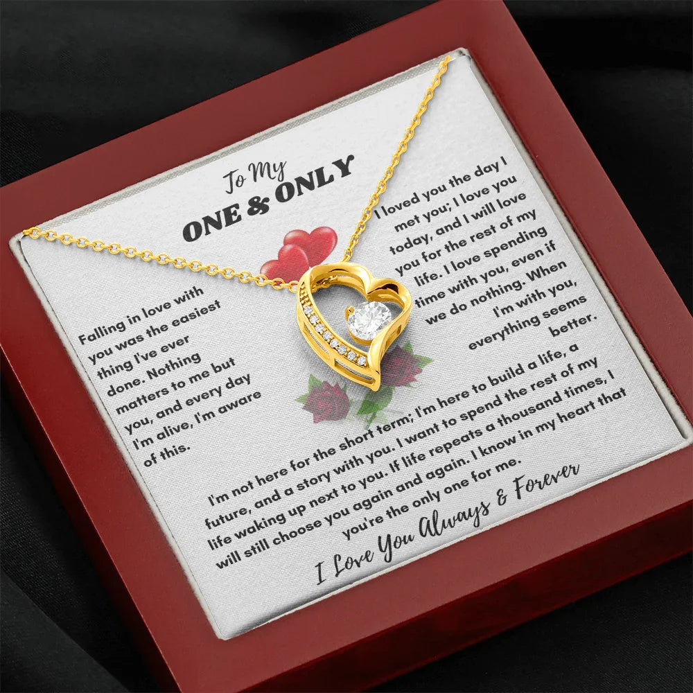 To My One & Only - Forever Love Necklace - Elegant Gift Set - SLDDL0069 - Sunshine Letters Co