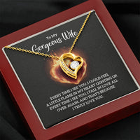 To My Gorgeous Wife - Forever Love Necklace - Magnificent Gift Set - SLDDL0072 - Sunshine Letters Co